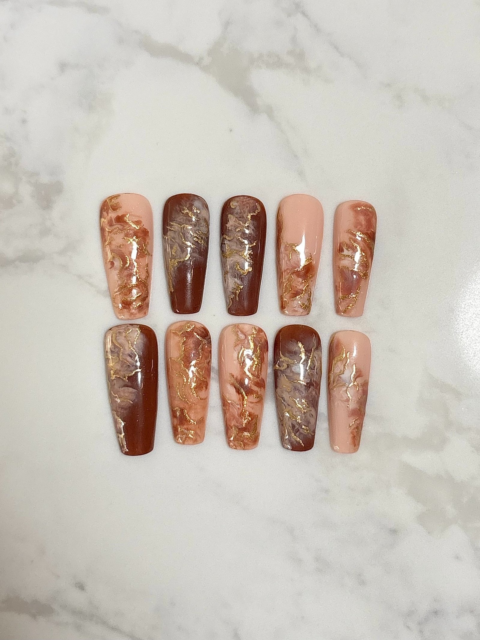 Hand-crystallized custom press-on set