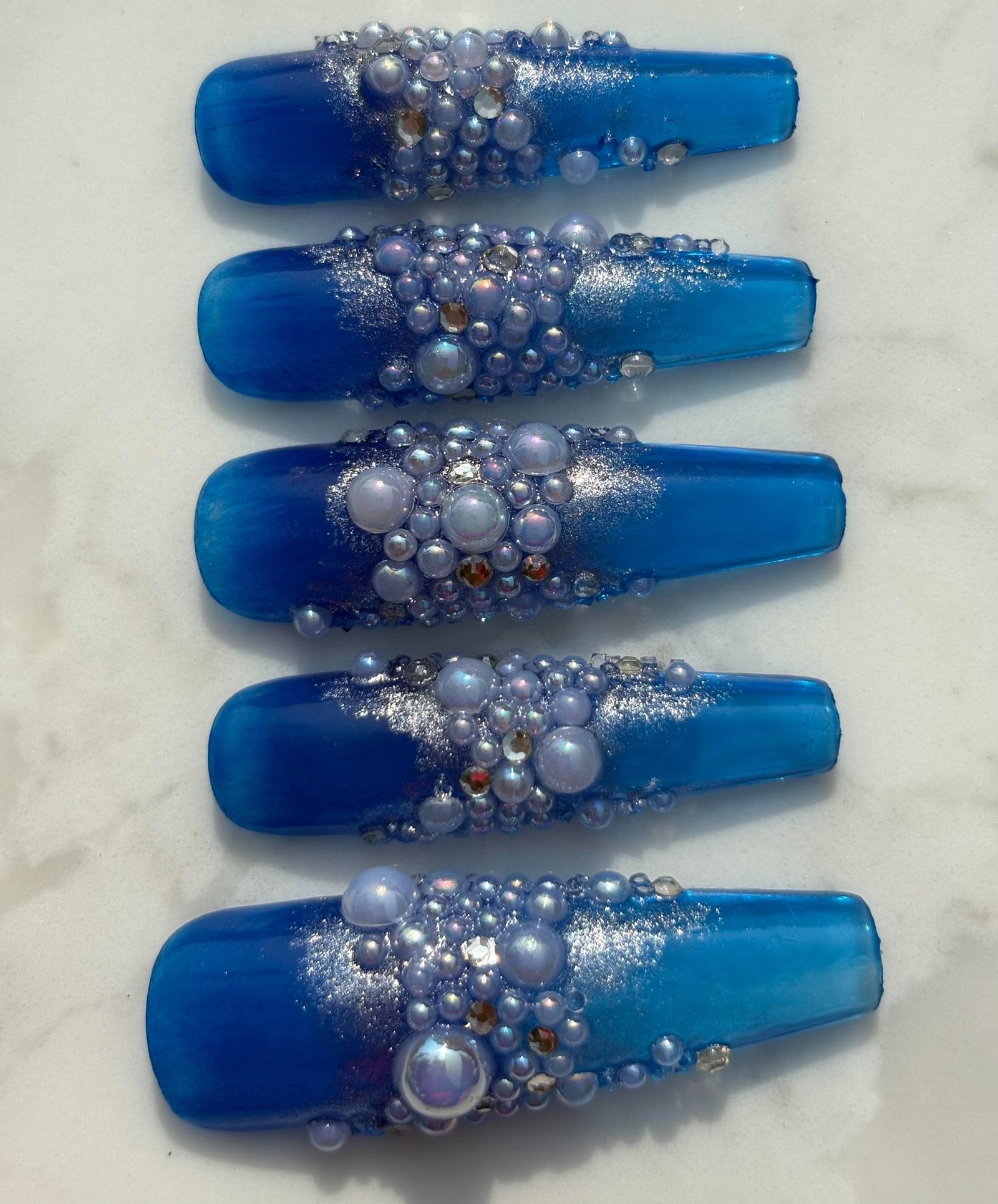 Hand-crystallized custom press-on set