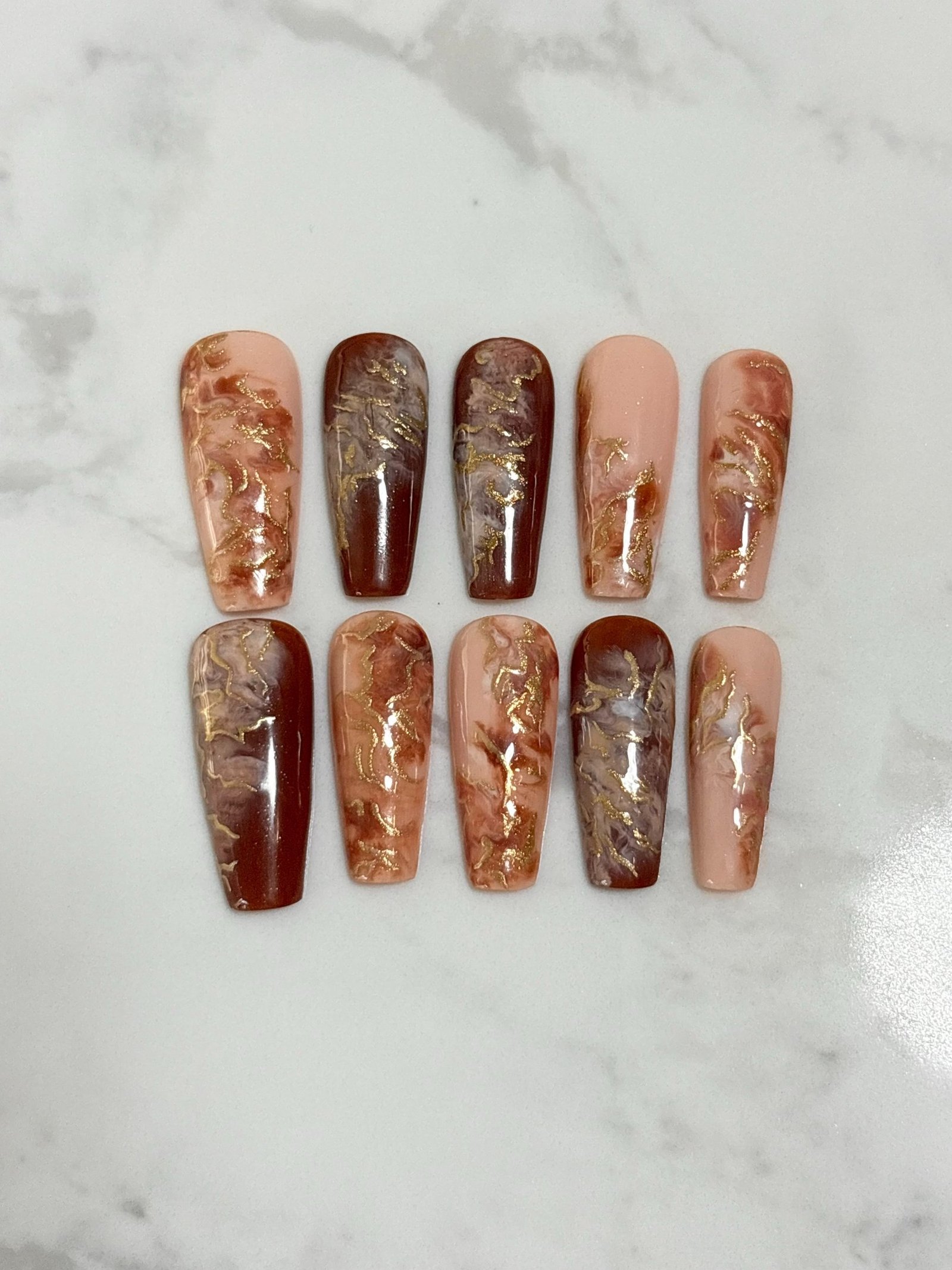 Custom hand-crystallized press-on set